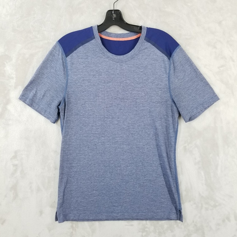 Lululemon Metal Vent Tech Shirt‎ Men Blue Colorblock Performance Gym Athletic